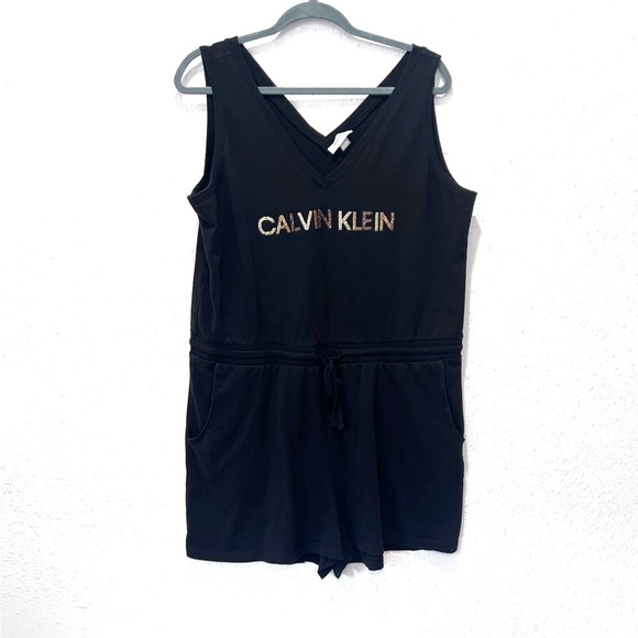 Calvin Klein Black V-Neck  romper XL - Picture 1 of 8